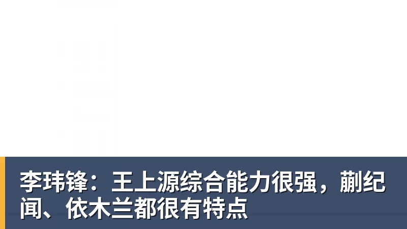 李玮锋：王上源综合能力很强，蒯纪闻、依木兰都很有特点
